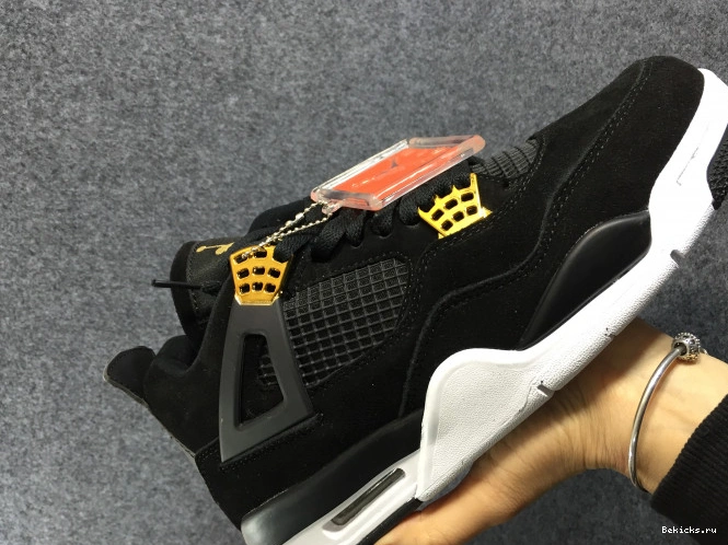 Reps BK black air jordan metallic 4 gold-white “royalty” mens 308497-032 1115